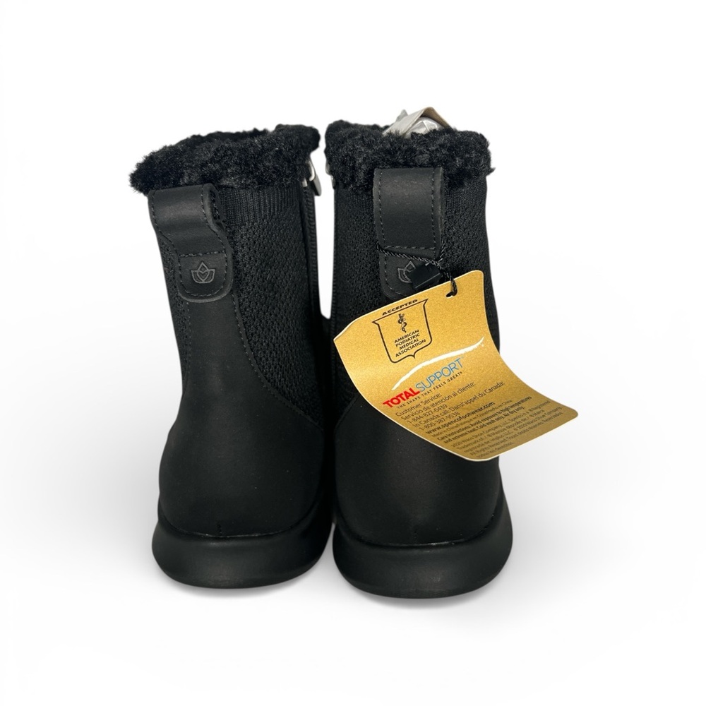 Spenco Waco Women’s Cozy Winter Black Ankle Boots with Fur Lining NWB - 8.5B - Picture 3 of 11